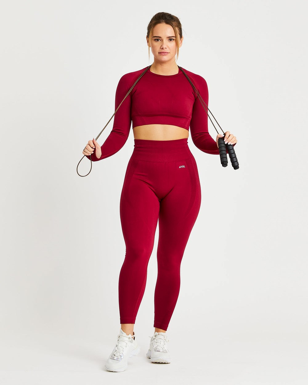 AYBL Balance V2 Seamless Long Sleeve Crop Top Rojas | AVIGT9284