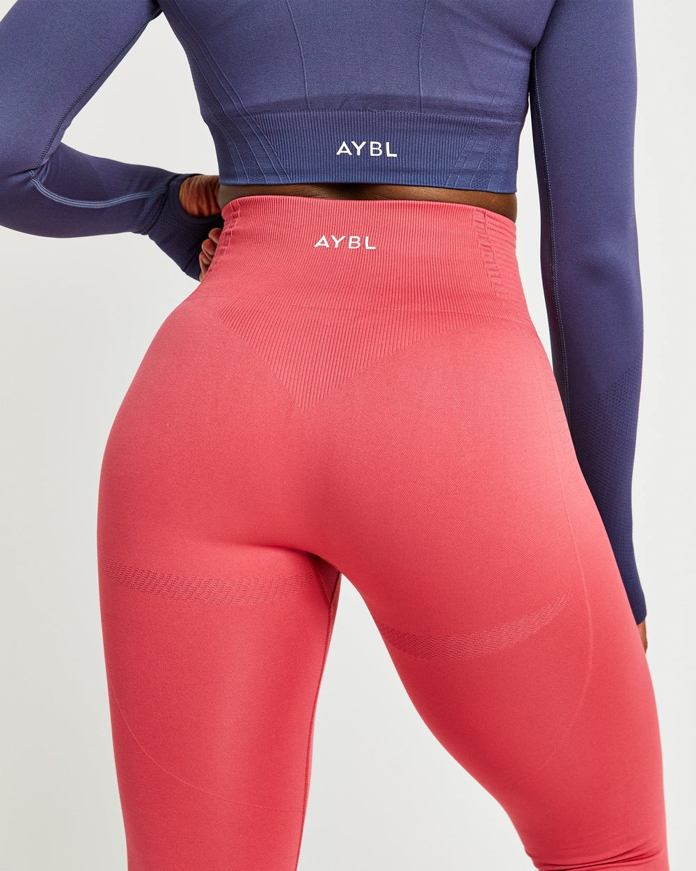 AYBL Balance V2 Seamless Long Sleeve Crop Top Azul Marino Azules | BUXGY4153