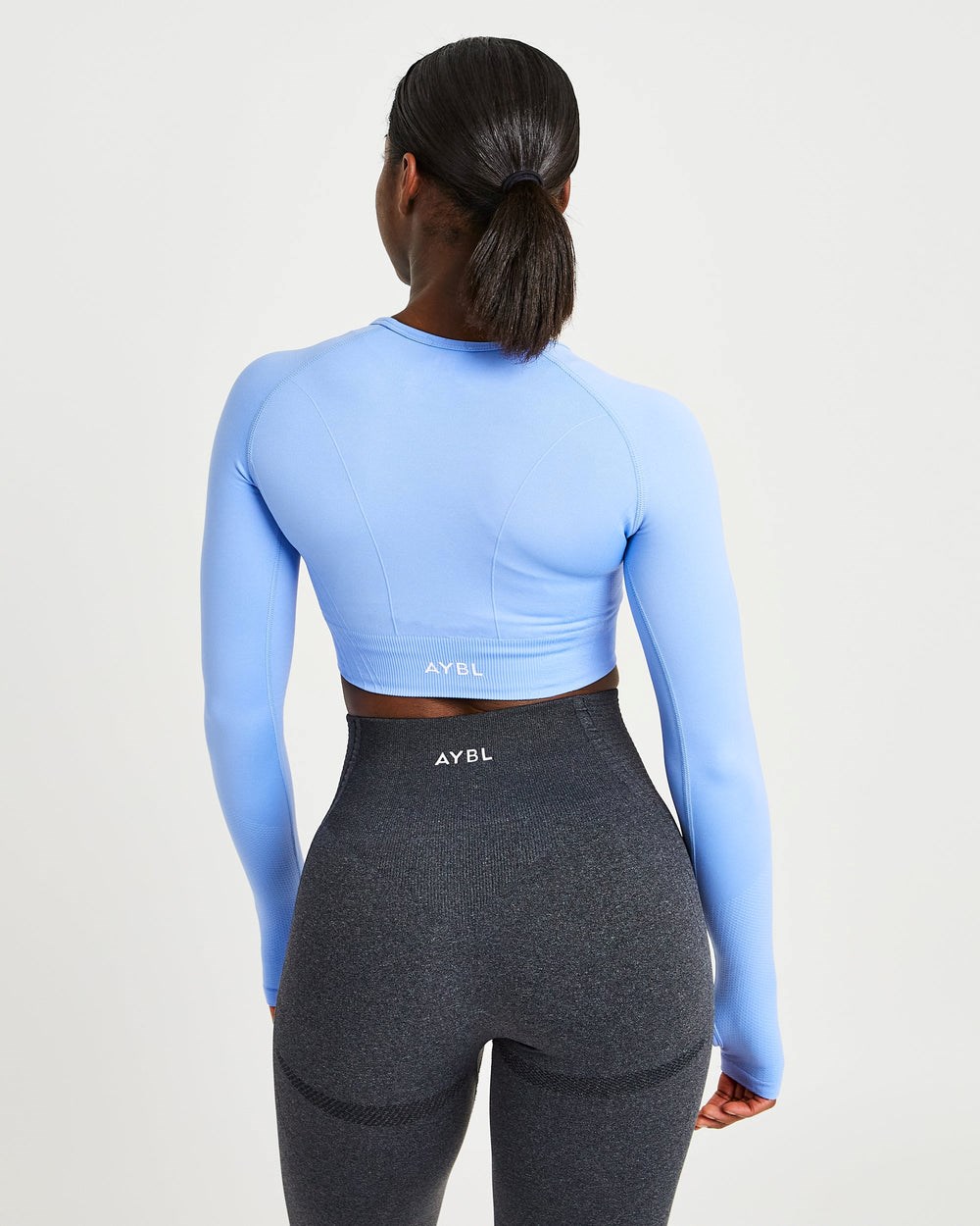 AYBL Balance V2 Seamless Long Sleeve Crop Top Azules | CIKHX3904