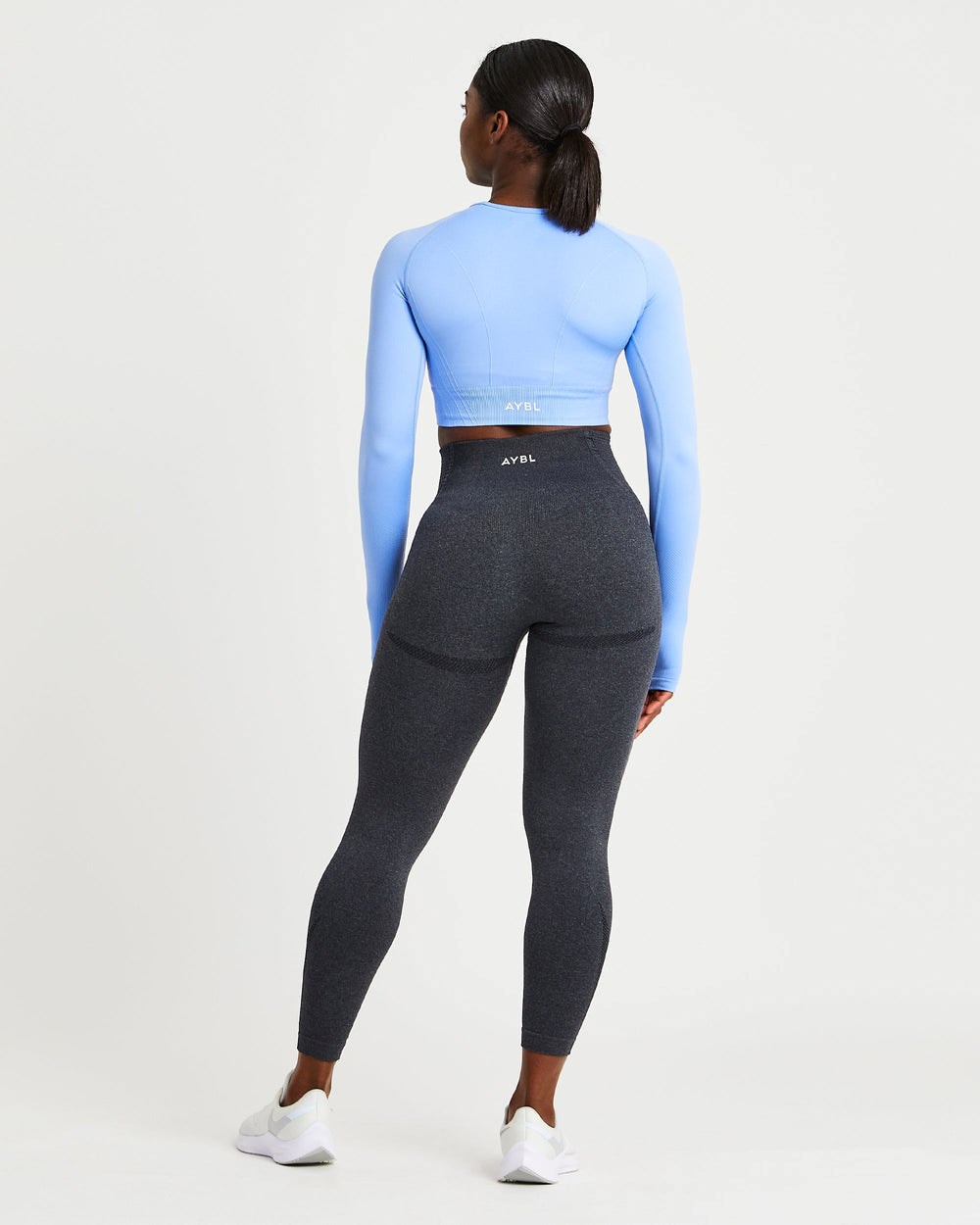 AYBL Balance V2 Seamless Long Sleeve Crop Top Azules | CIKHX3904