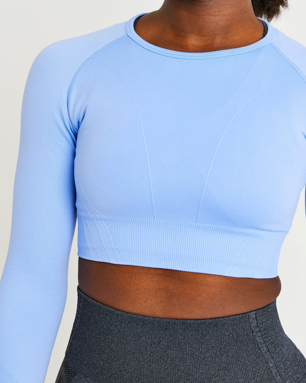 AYBL Balance V2 Seamless Long Sleeve Crop Top Azules | CIKHX3904