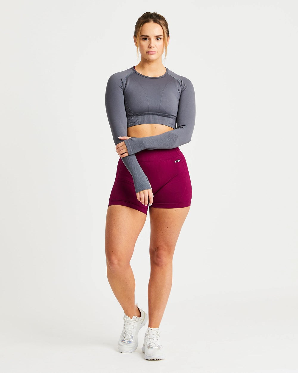 AYBL Balance V2 Seamless Long Sleeve Crop Top Gris | EIHOG4365