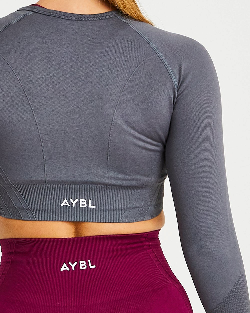 AYBL Balance V2 Seamless Long Sleeve Crop Top Gris | EIHOG4365