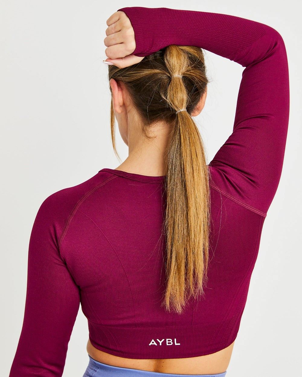 AYBL Balance V2 Seamless Long Sleeve Crop Top Moradas | ETXKN5047