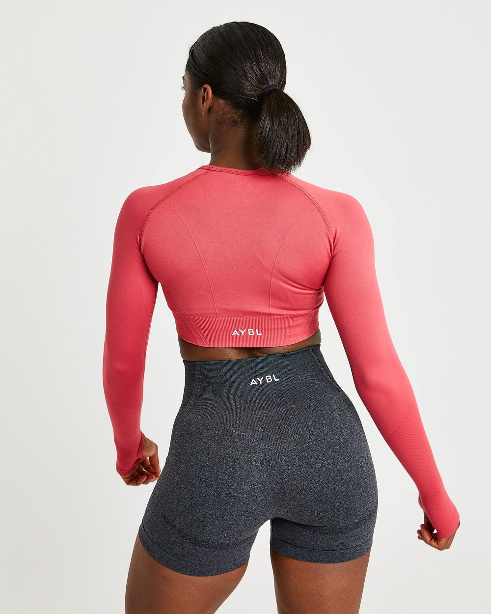 AYBL Balance V2 Seamless Long Sleeve Crop Top Rosas | HICPE9438