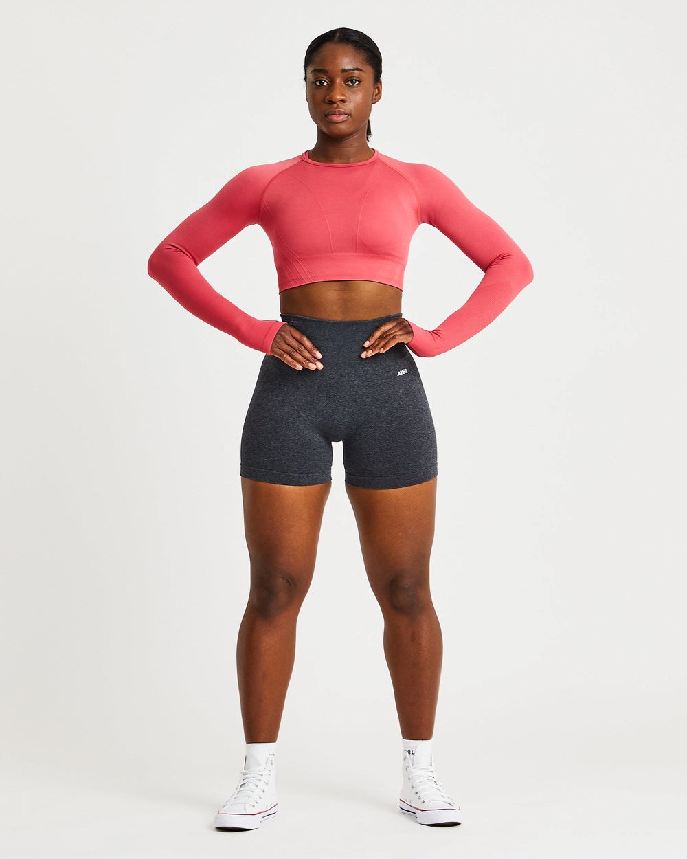 AYBL Balance V2 Seamless Long Sleeve Crop Top Rosas | HICPE9438