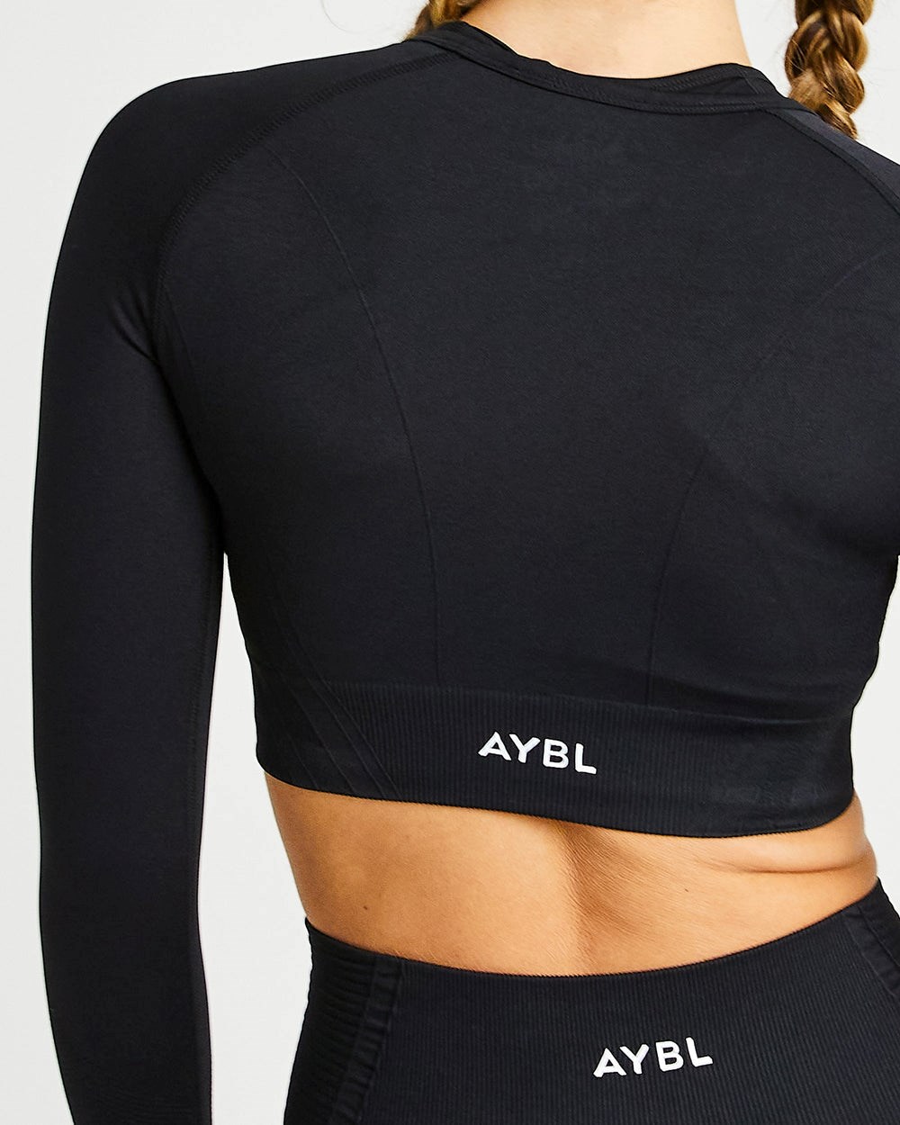 AYBL Balance V2 Seamless Long Sleeve Crop Top Negras | KJCBA7459