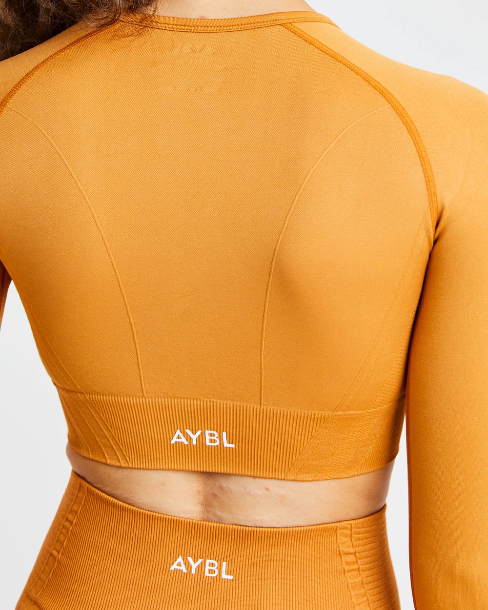 AYBL Balance V2 Seamless Long Sleeve Crop Top Naranjas | NERPW3679