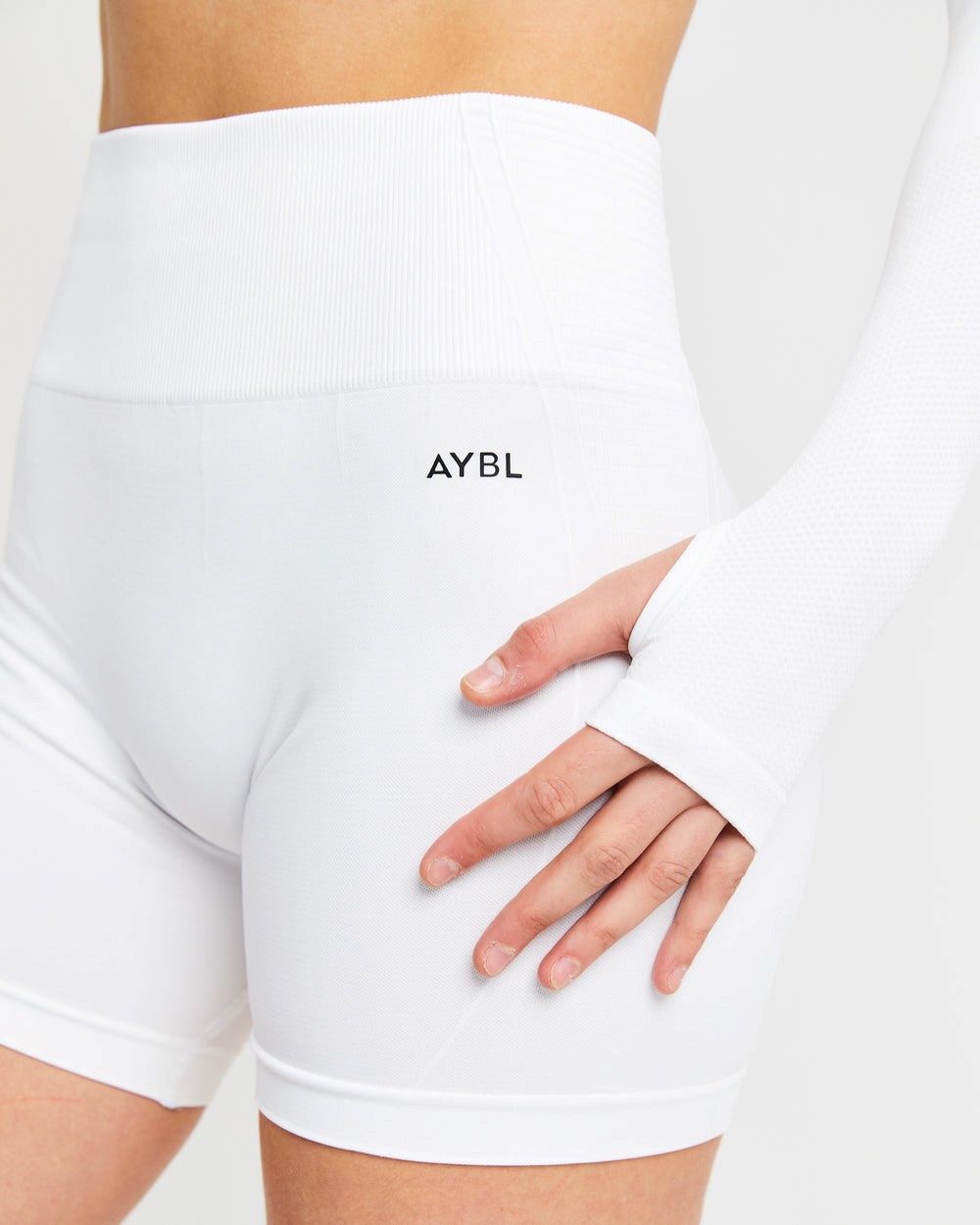 AYBL Balance V2 Seamless Shorts Blancas | OPBHQ7286