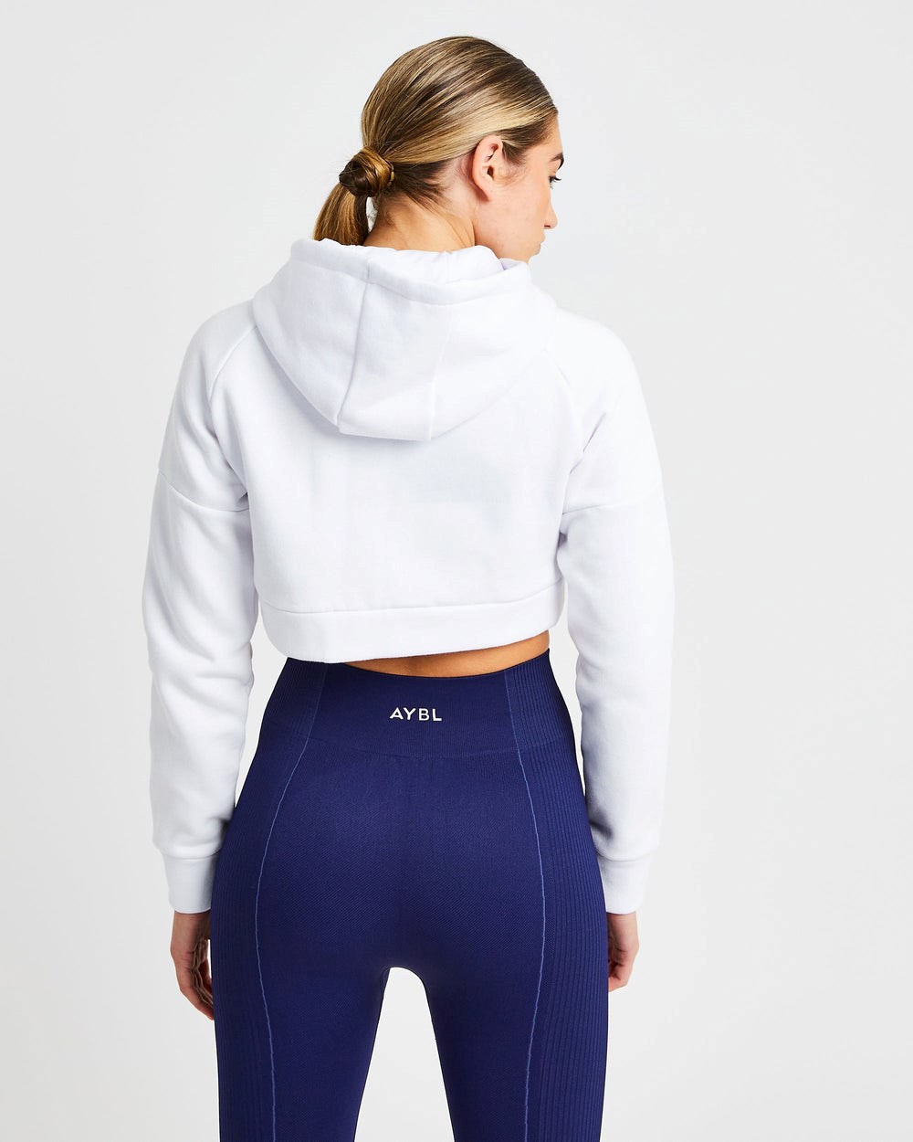 AYBL Beyond Crop Zip Hoodie Blancas | VHILF0854