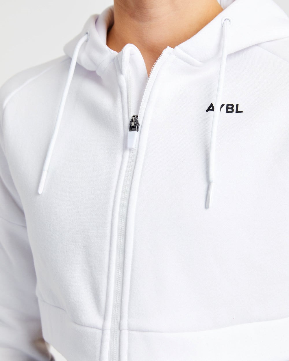 AYBL Beyond Crop Zip Hoodie Blancas | VHILF0854