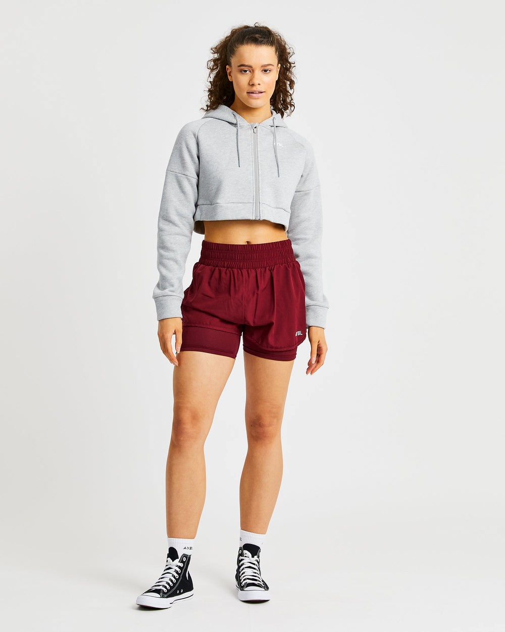 AYBL Beyond Crop Zip Hoodie Gris | WCMGJ5309