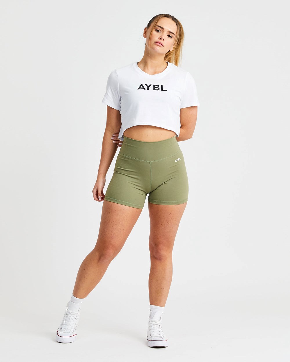 AYBL Crop T Shirt Blancas | QKLGC5102