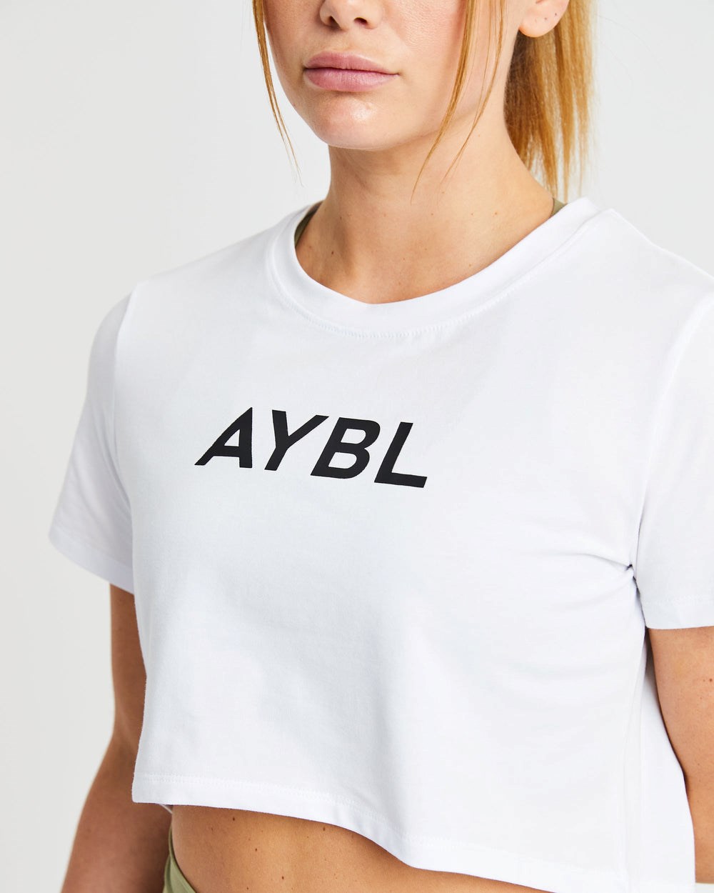 AYBL Crop T Shirt Blancas | QKLGC5102