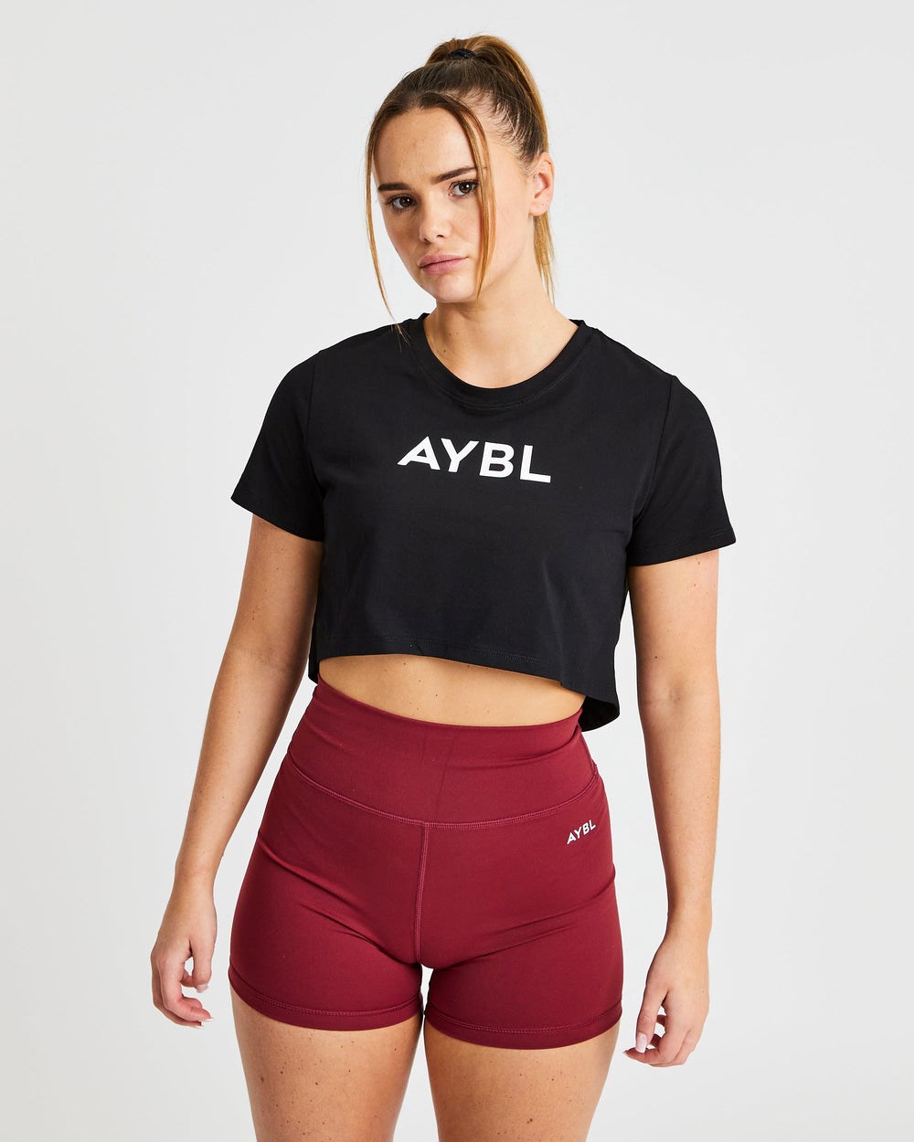 AYBL Crop T Shirt Negras | QDVTH7643