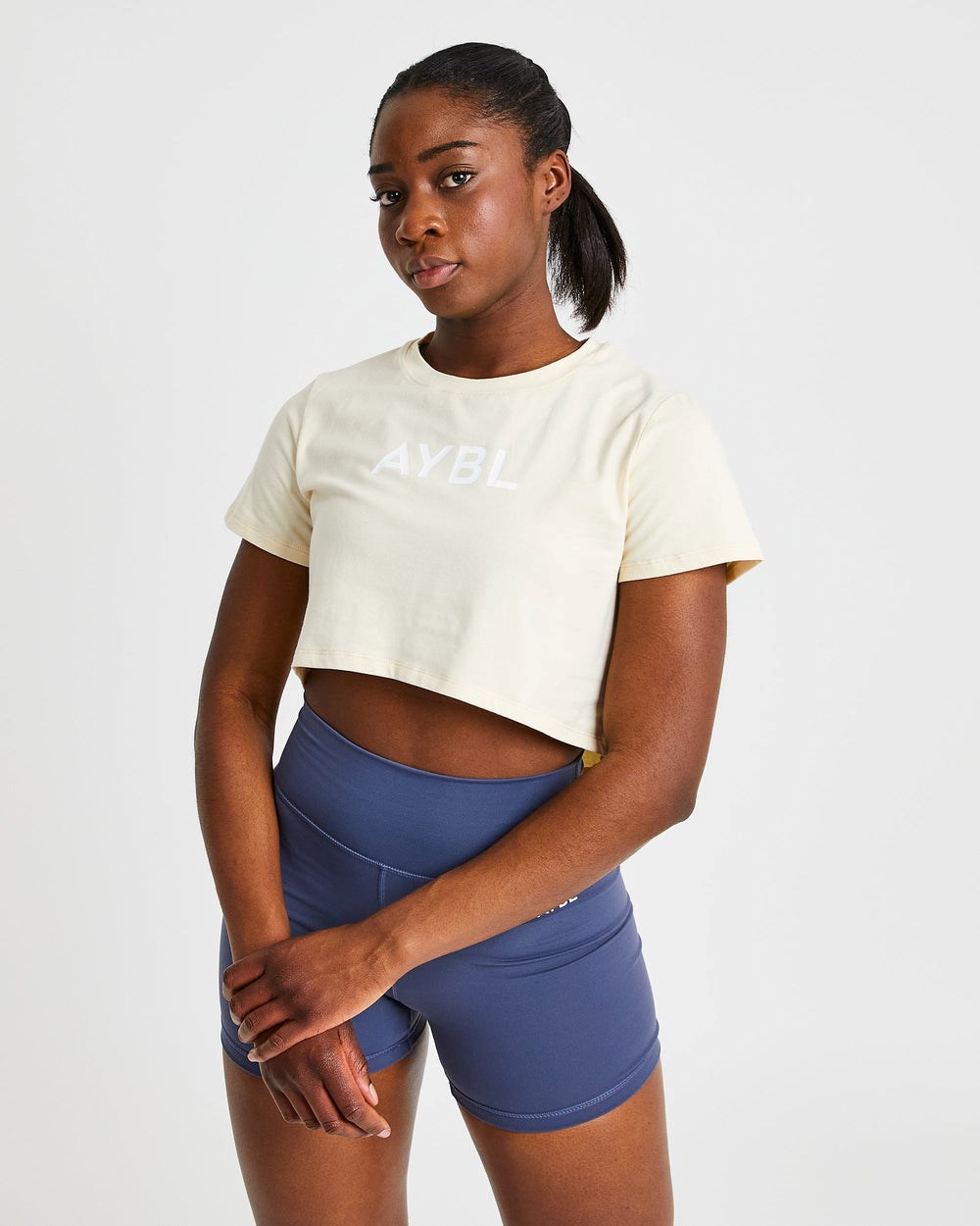 AYBL Crop T Shirt Nude | HVZXK9067