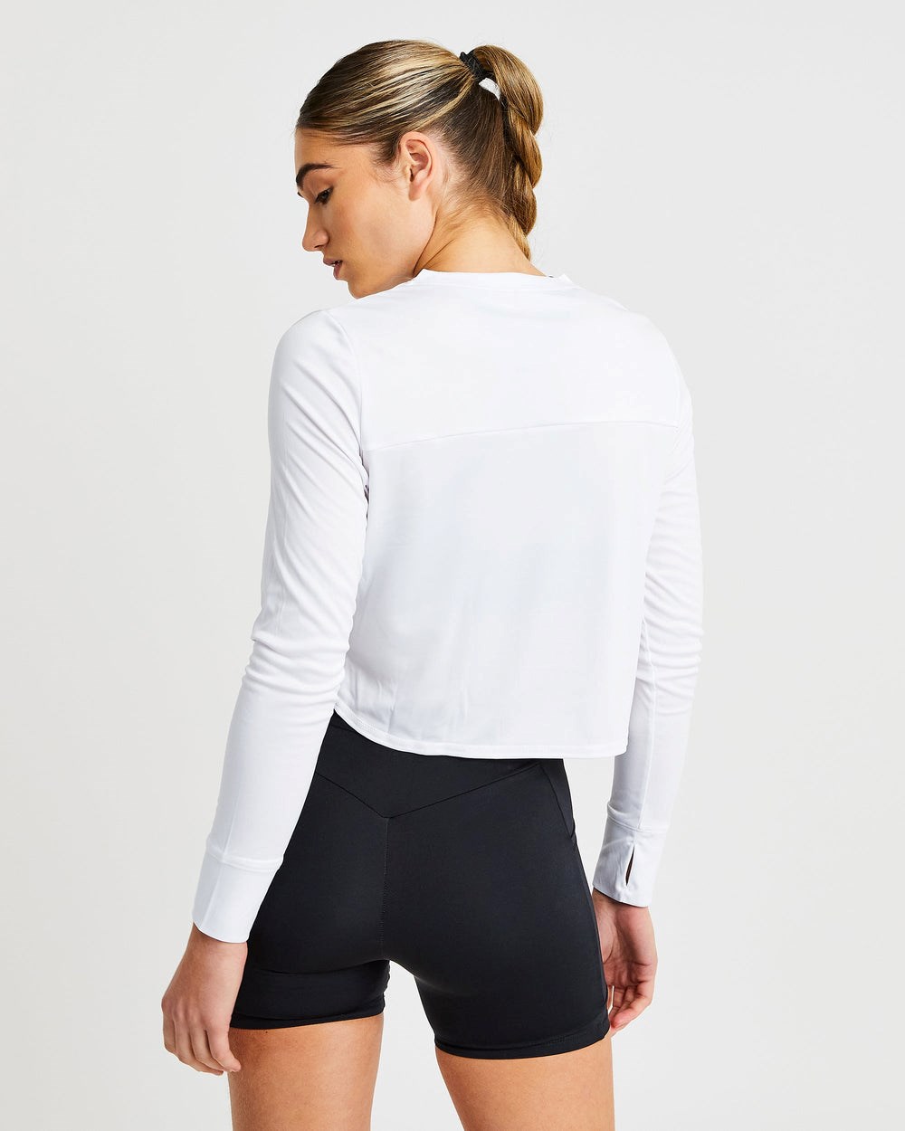 AYBL Define Long Sleeve Crop T Blancas | AWJZV6270