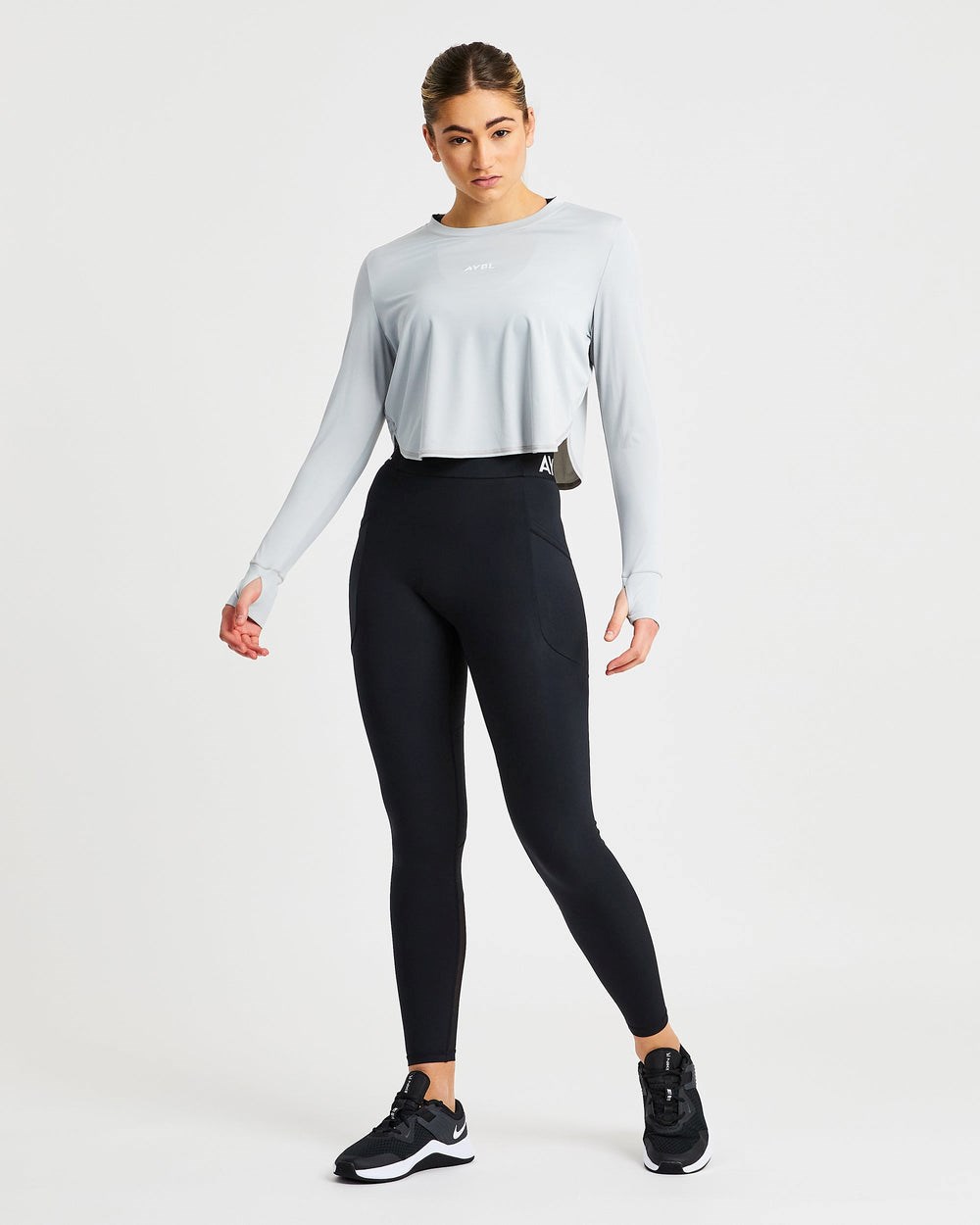 AYBL Define Long Sleeve Crop T Gris | SIJCN6971