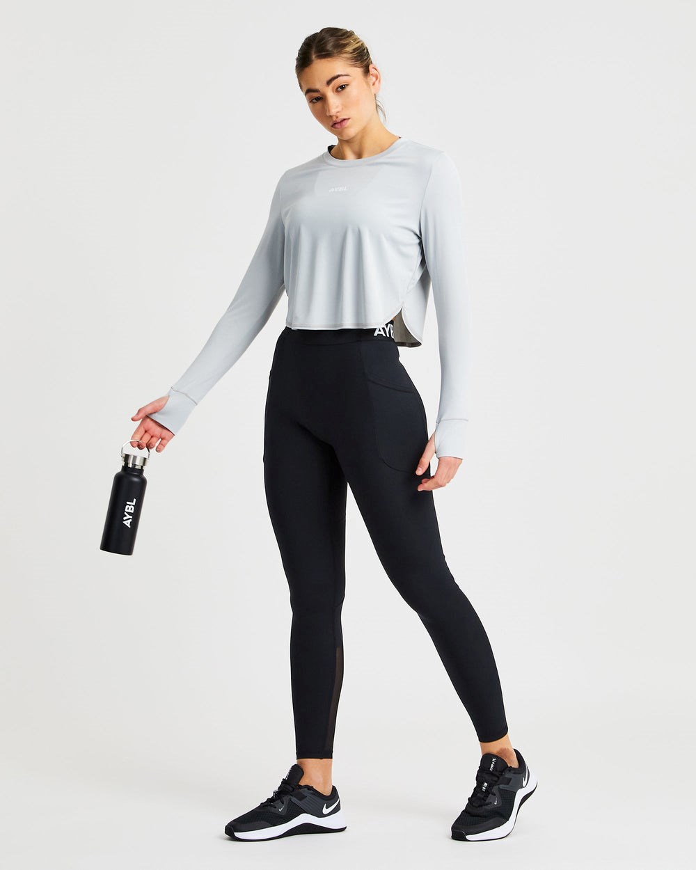 AYBL Define Long Sleeve Crop T Gris | SIJCN6971