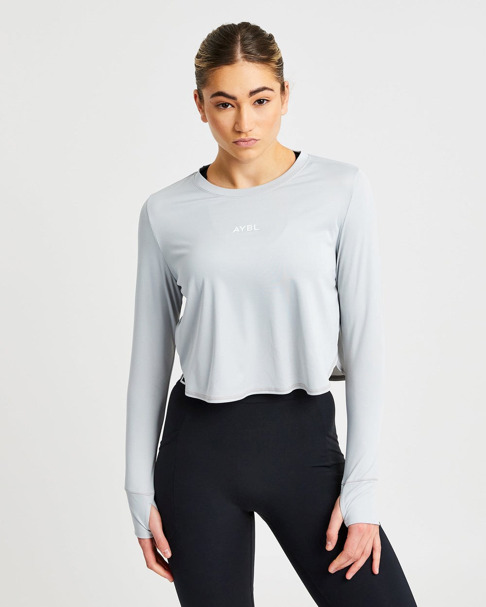 AYBL Define Long Sleeve Crop T Gris | SIJCN6971