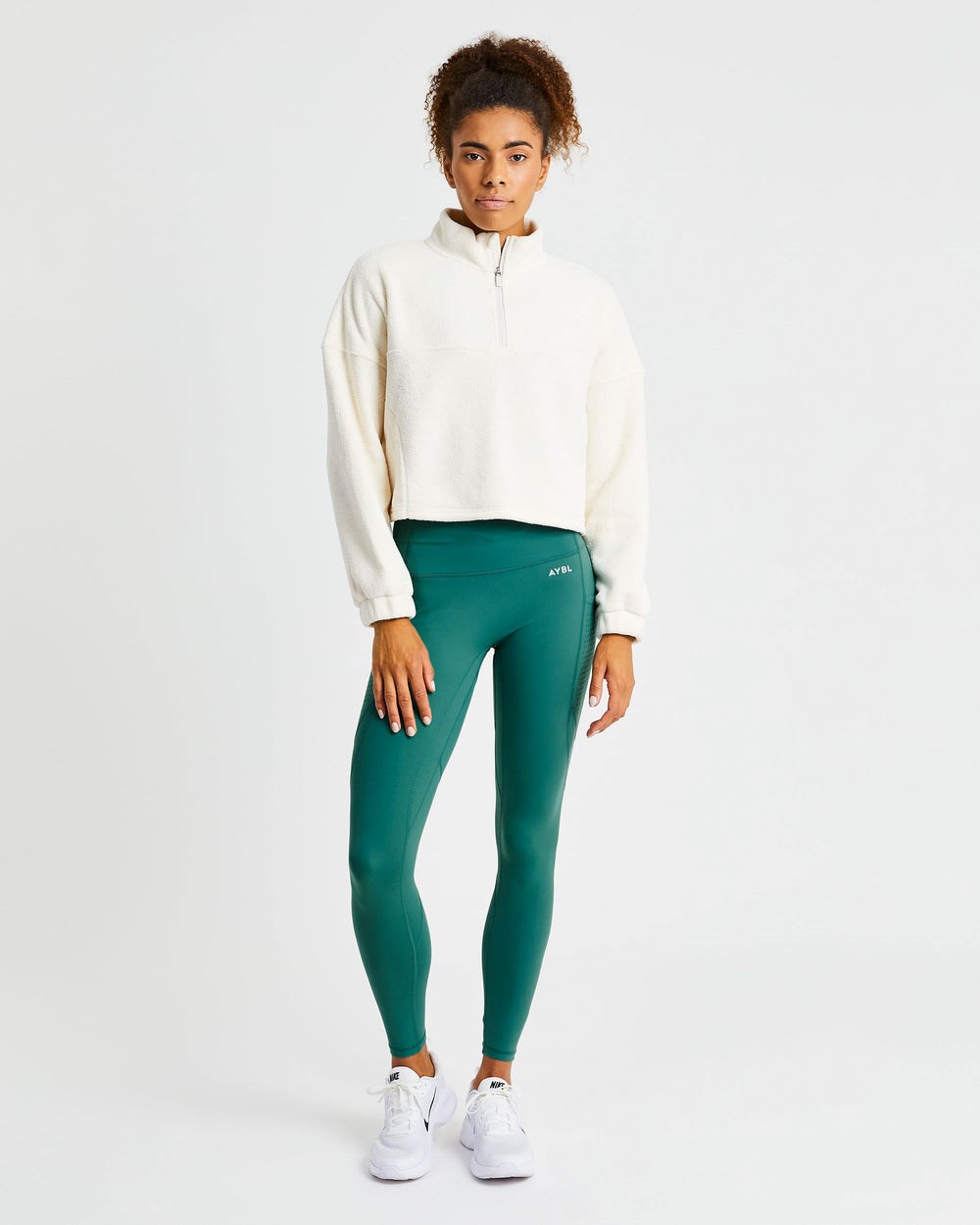 AYBL Effortless Oversized Cropped Fleece Creme | CWJQG1234