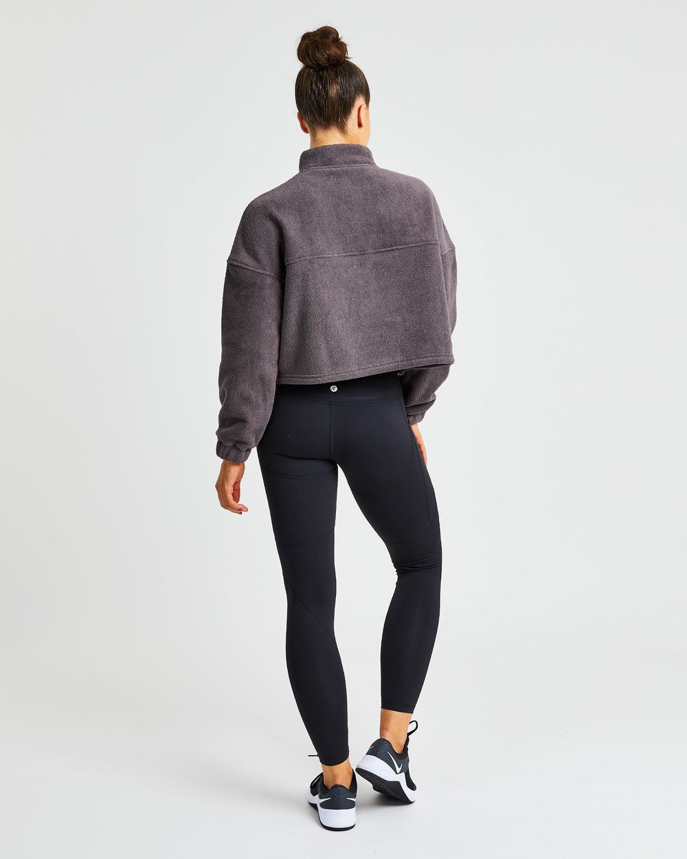 AYBL Effortless Oversized Cropped Fleece Charcoal | IEFYU4061