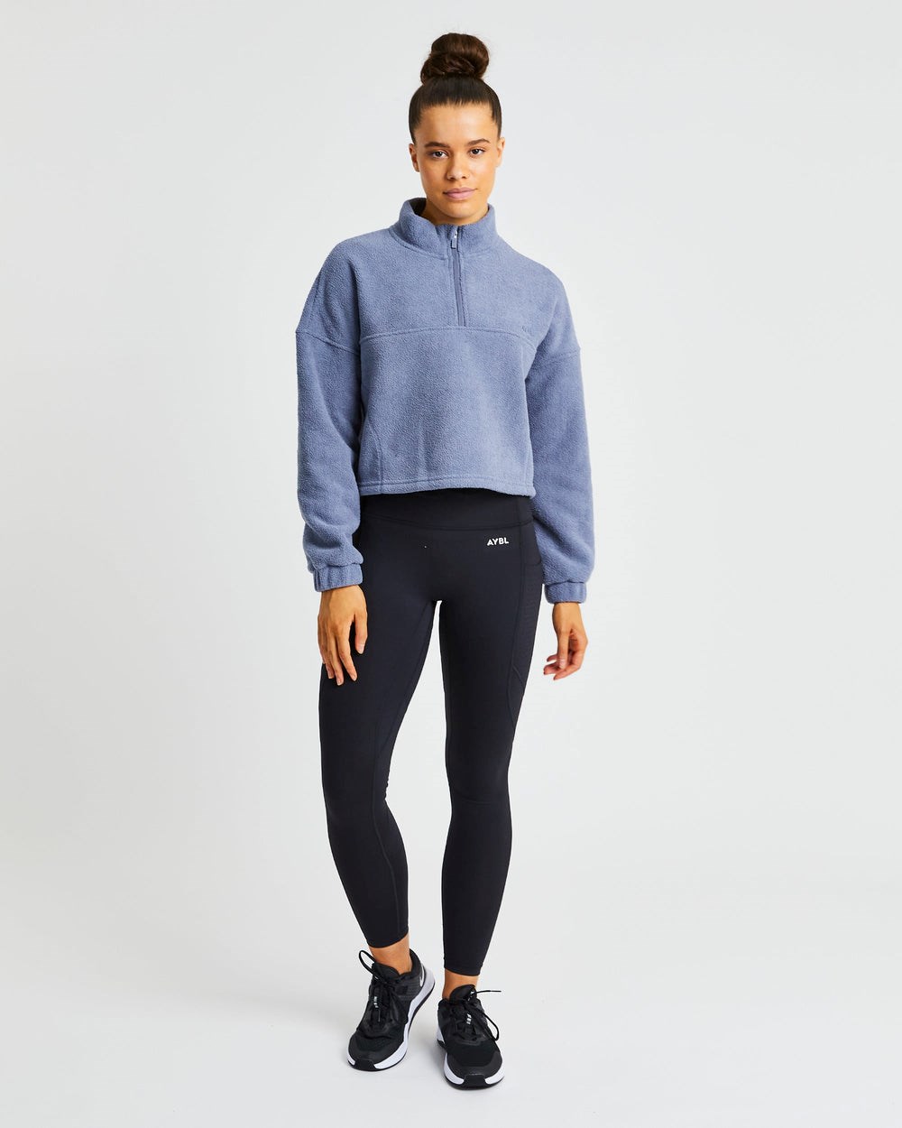 AYBL Effortless Oversized Cropped Fleece Azules | WYESV3129