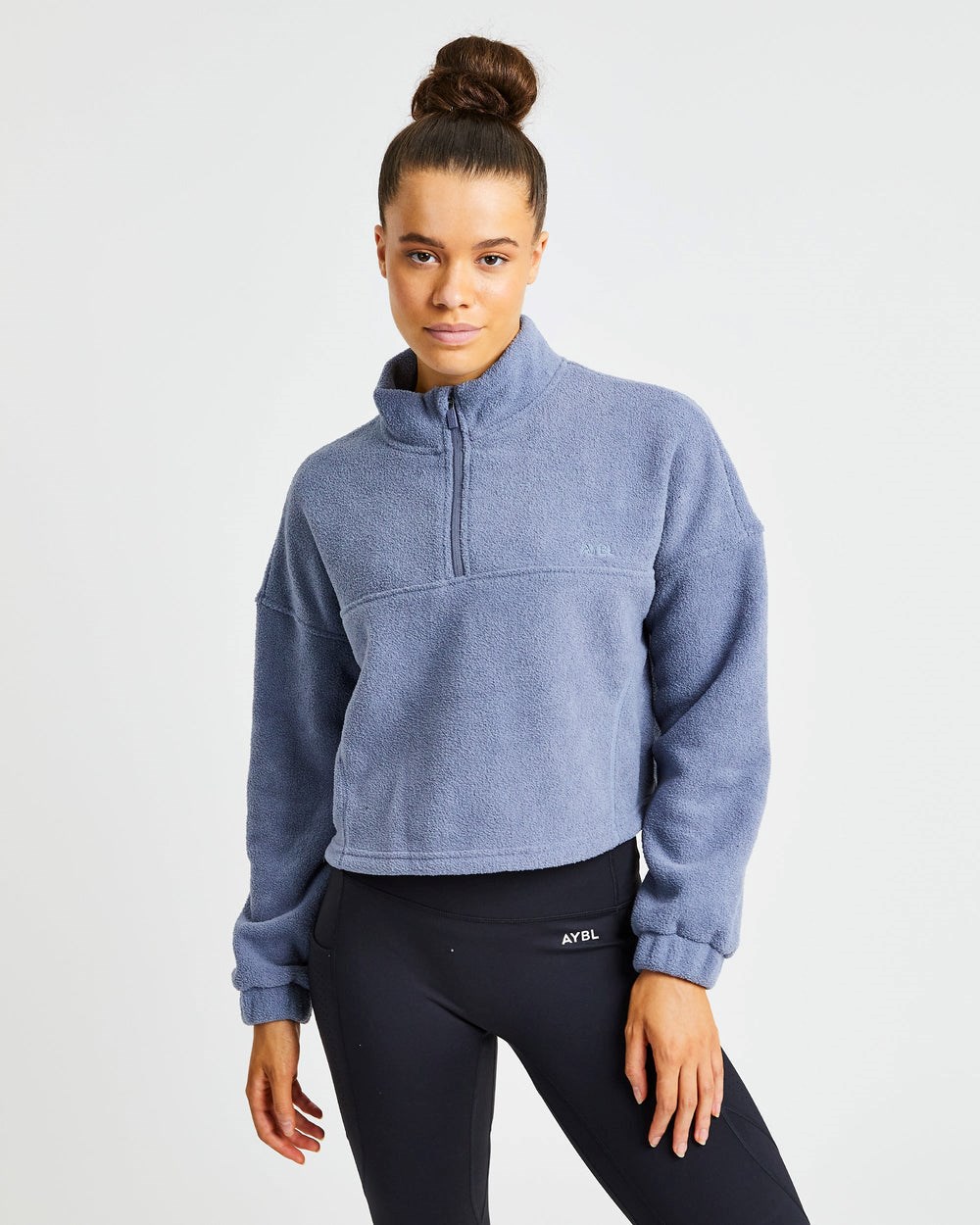 AYBL Effortless Oversized Cropped Fleece Azules | WYESV3129