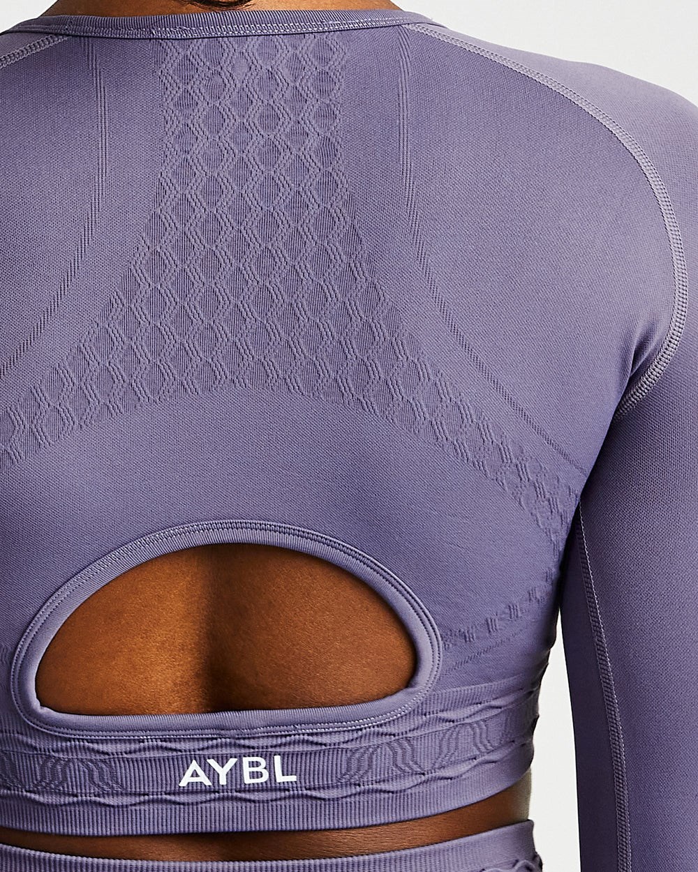 AYBL Elevate Seamless Long Sleeve Crop Top Moradas | DSRLC2147