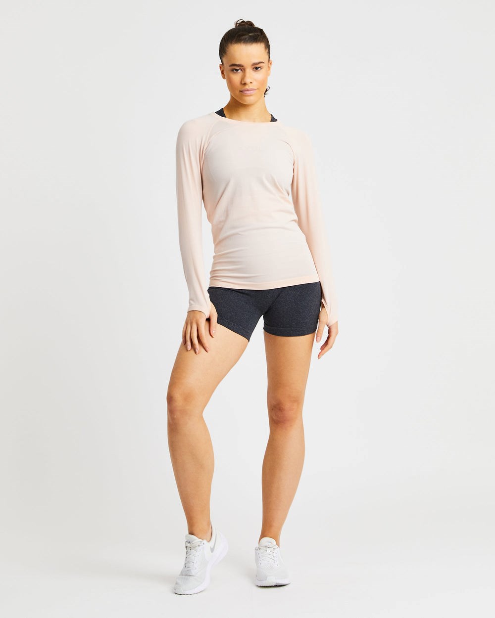 AYBL Embrace Seamless Long Sleeve T Shirt Soft Peach | QMZDA8702