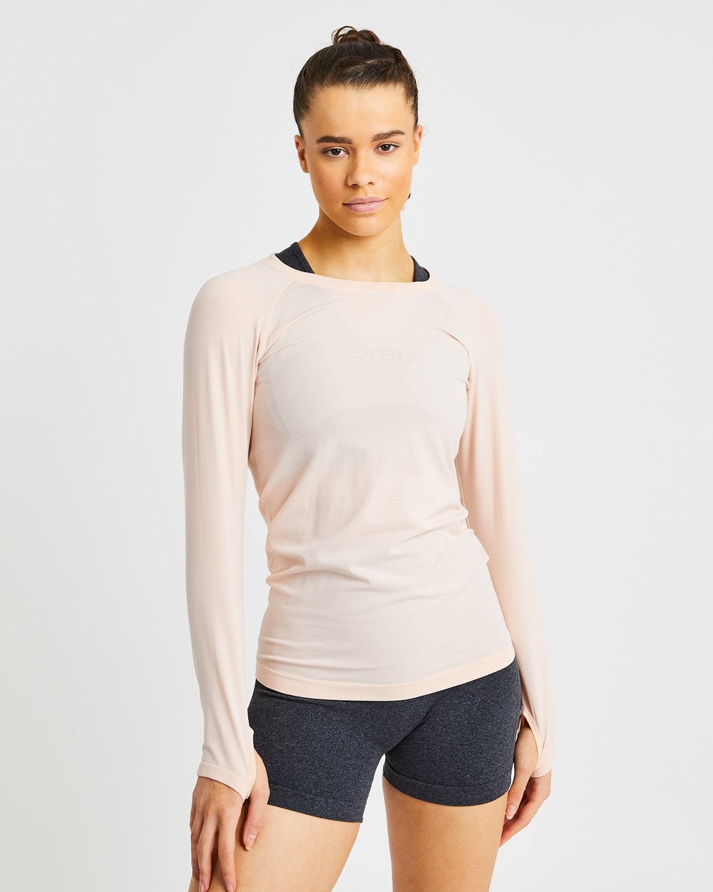 AYBL Embrace Seamless Long Sleeve T Shirt Soft Peach | QMZDA8702