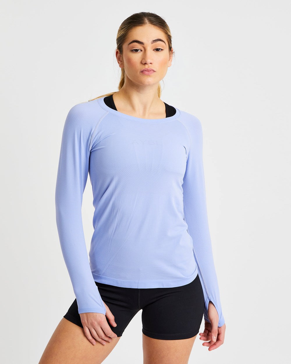 AYBL Embrace Seamless Long Sleeve T Shirt Azules | SOCZB9468