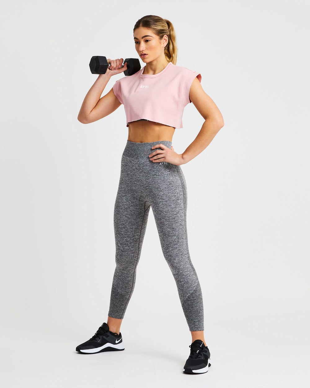 AYBL Entrenamiento Crop Top Rosas | FWEPM8053