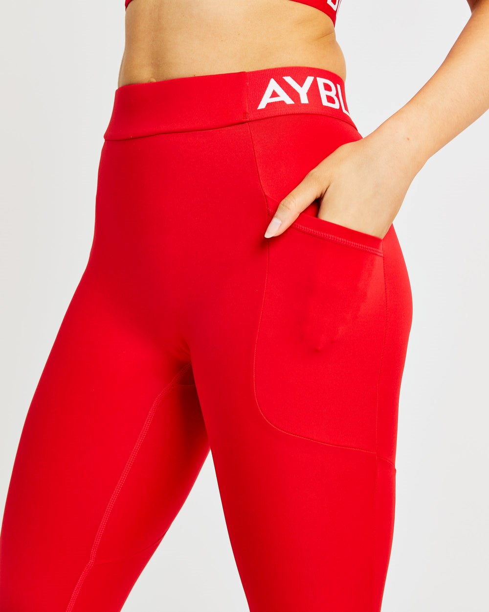 AYBL Entrenamiento Leggings Rojas | TJLIO9245