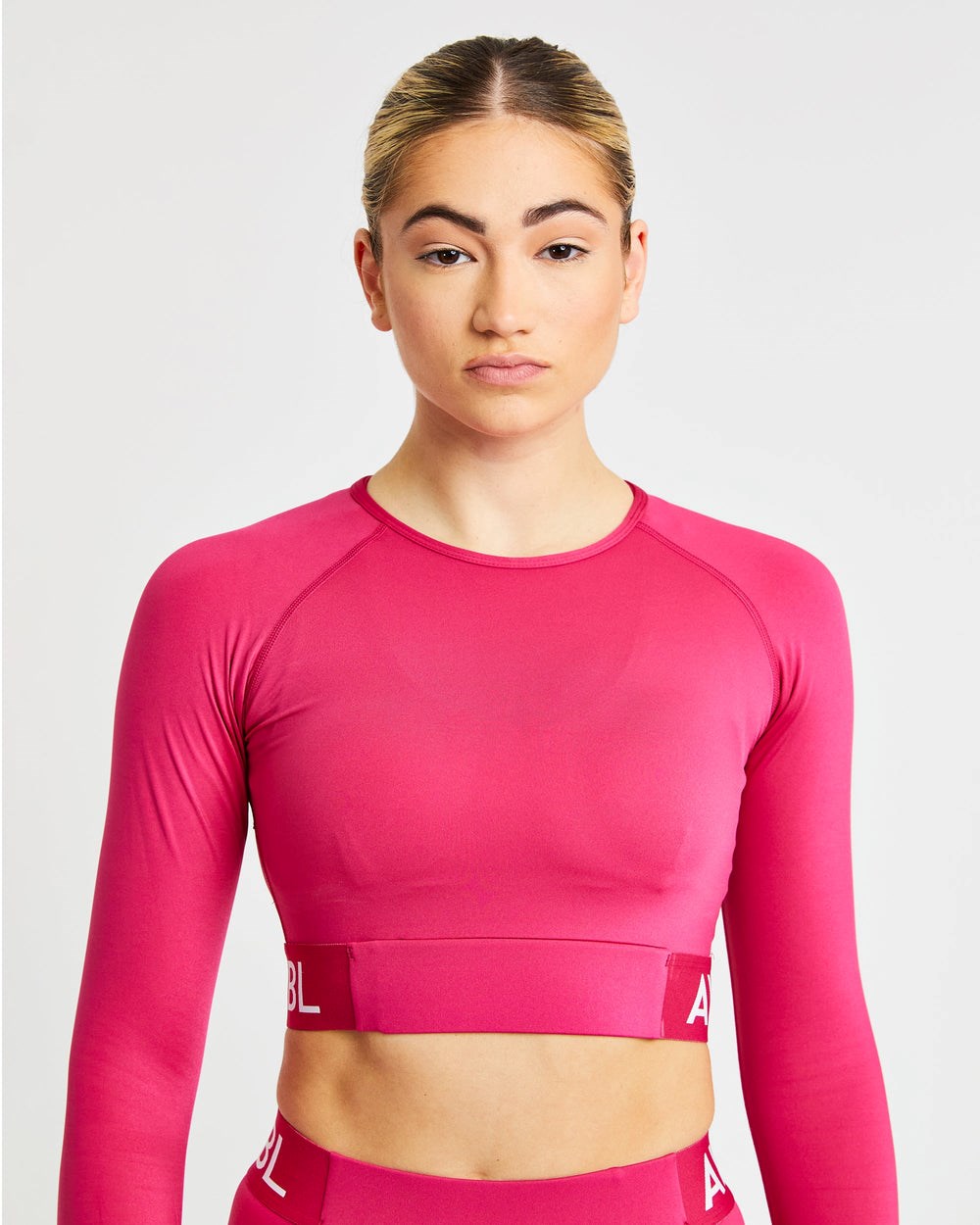 AYBL Entrenamiento Long Sleeve Crop Top Raspberry | THRBN5170