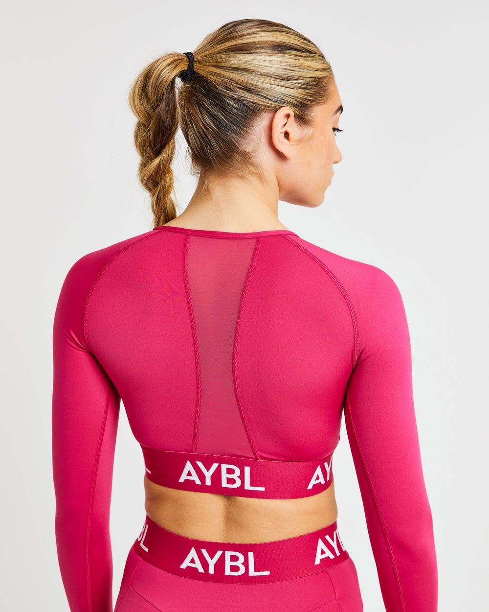 AYBL Entrenamiento Long Sleeve Crop Top Raspberry | THRBN5170