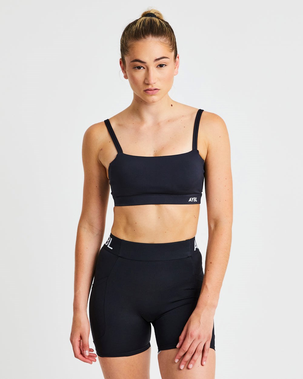 AYBL Essential Bandeau Sports Bra Negras | UNIQM4651