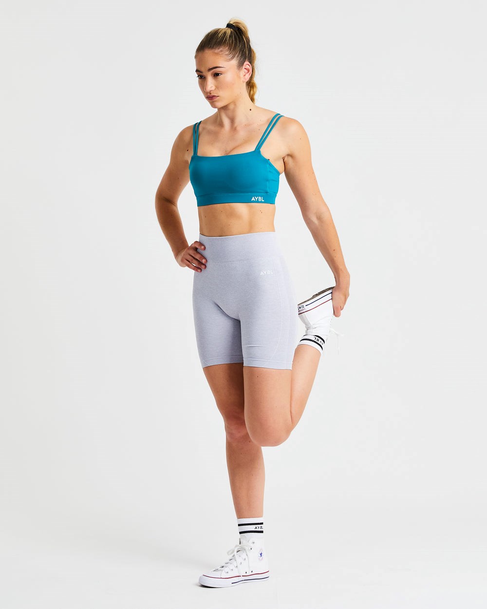 AYBL Essential Bandeau Sports Bra Teal | XMLDV3074