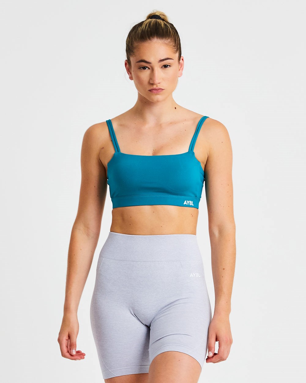 AYBL Essential Bandeau Sports Bra Teal | XMLDV3074