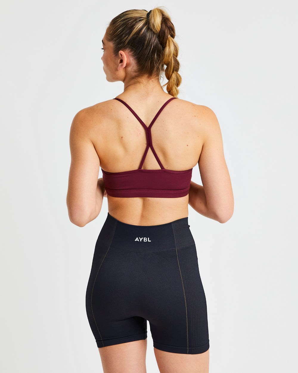 AYBL Essential Ruched Sports Bra Burdeos | LKYQX0691