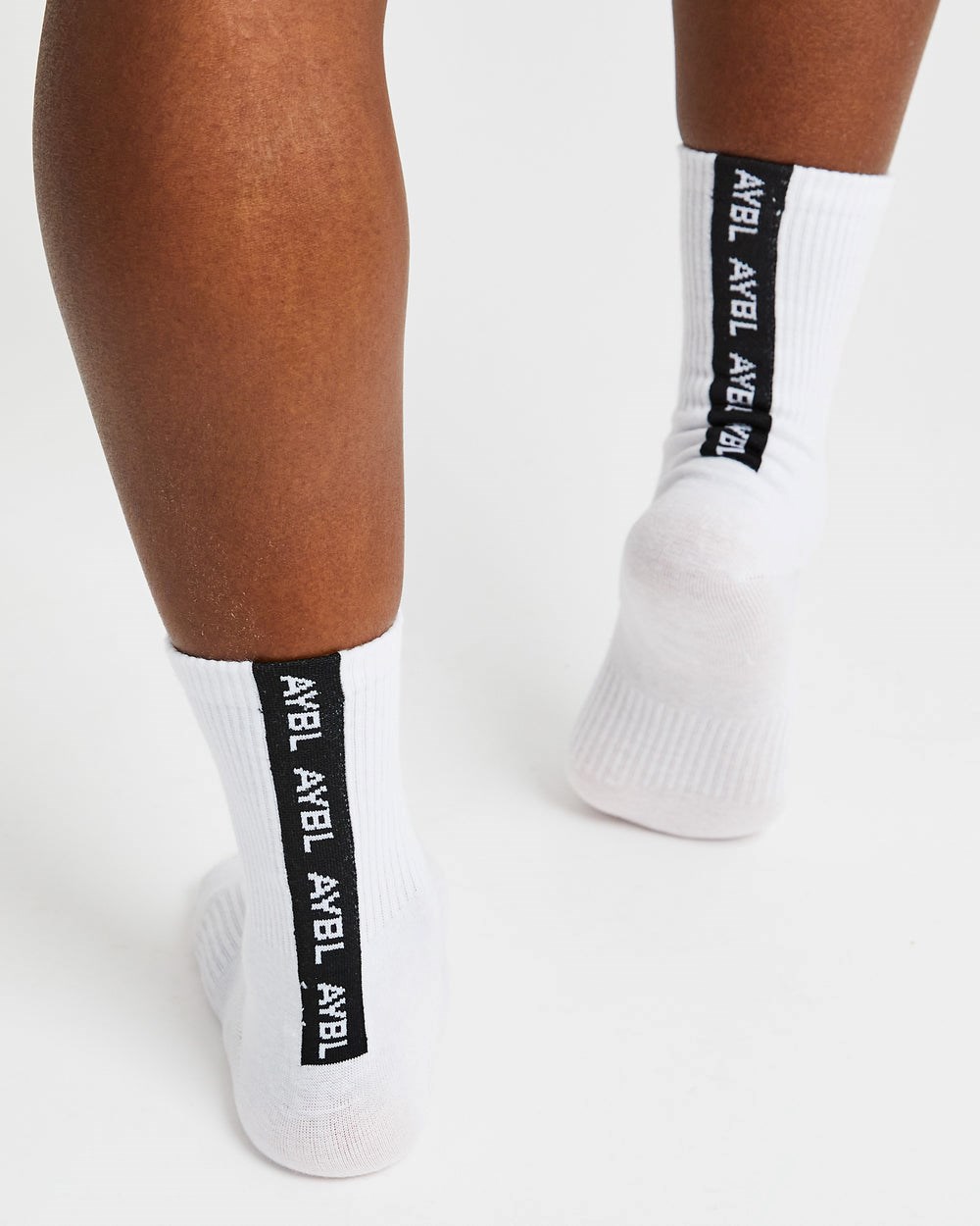 AYBL Everyday Back Stripe Crew Socks (3 Pack) Blancas | KHBEI4287