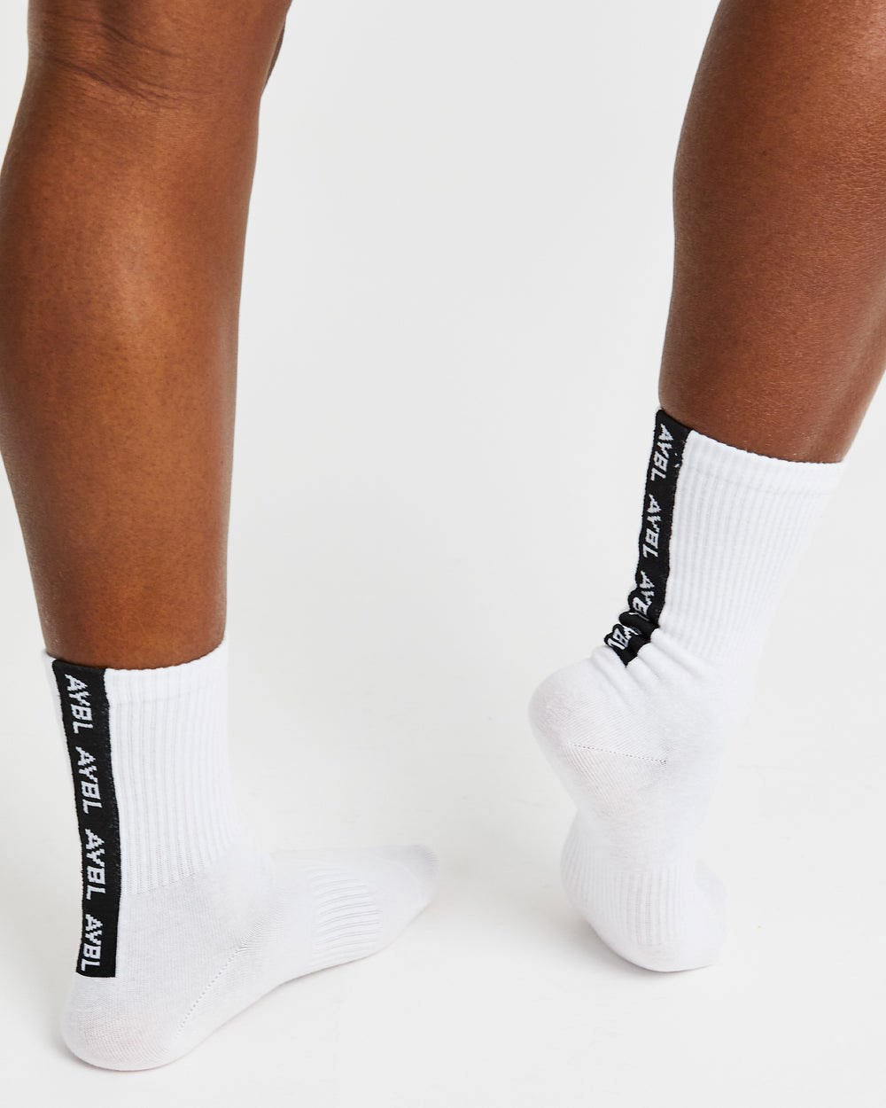 AYBL Everyday Back Stripe Crew Socks (3 Pack) Blancas | KHBEI4287