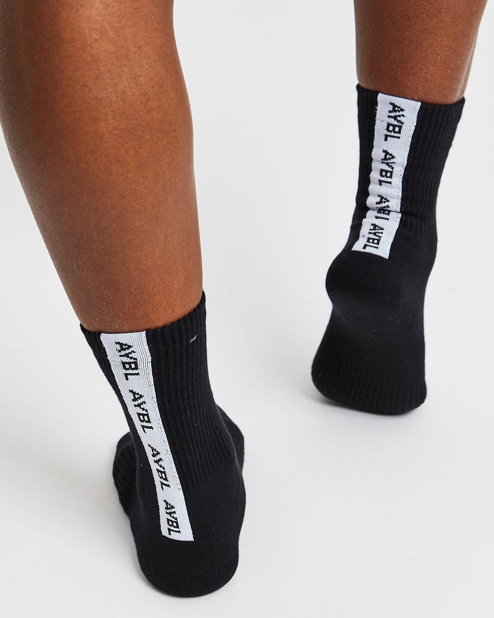 AYBL Everyday Back Stripe Crew Socks (3 Pack) Negras | QJKND5374