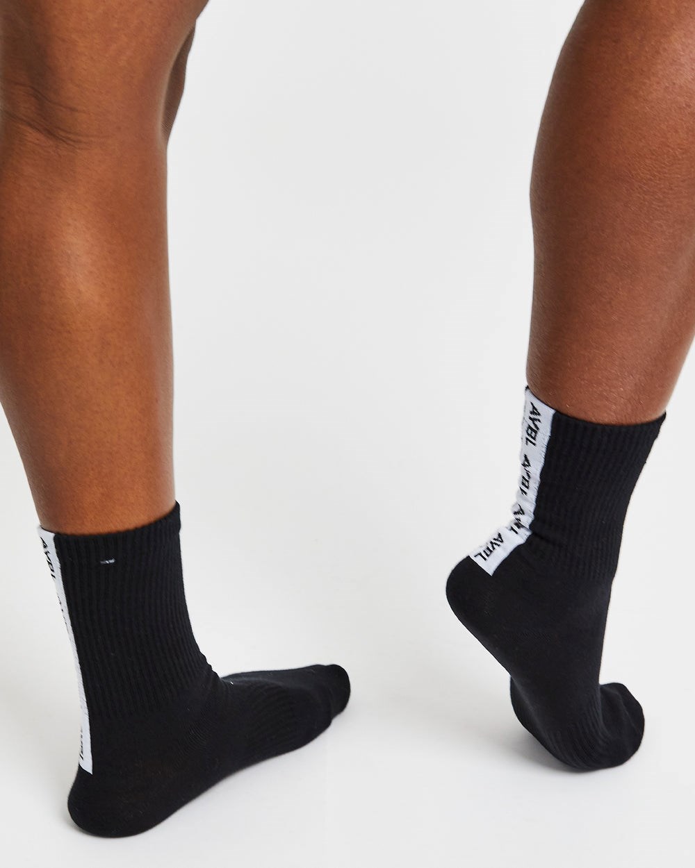 AYBL Everyday Back Stripe Crew Socks (3 Pack) Negras | QJKND5374