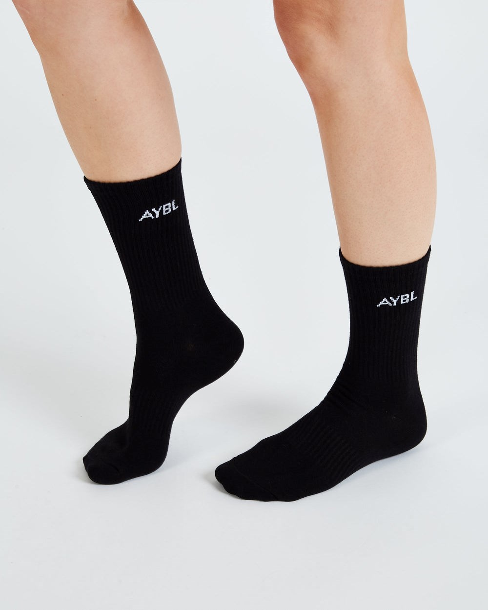 AYBL Everyday Crew Socks (3 Pack) Negras | NSTIM4039