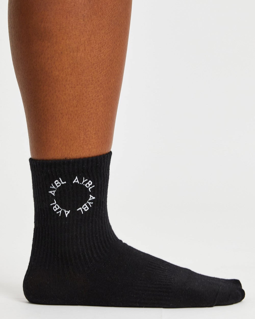 AYBL Everyday Embroidered Crew Socks (3 Pack) Negras | AFRUP3961