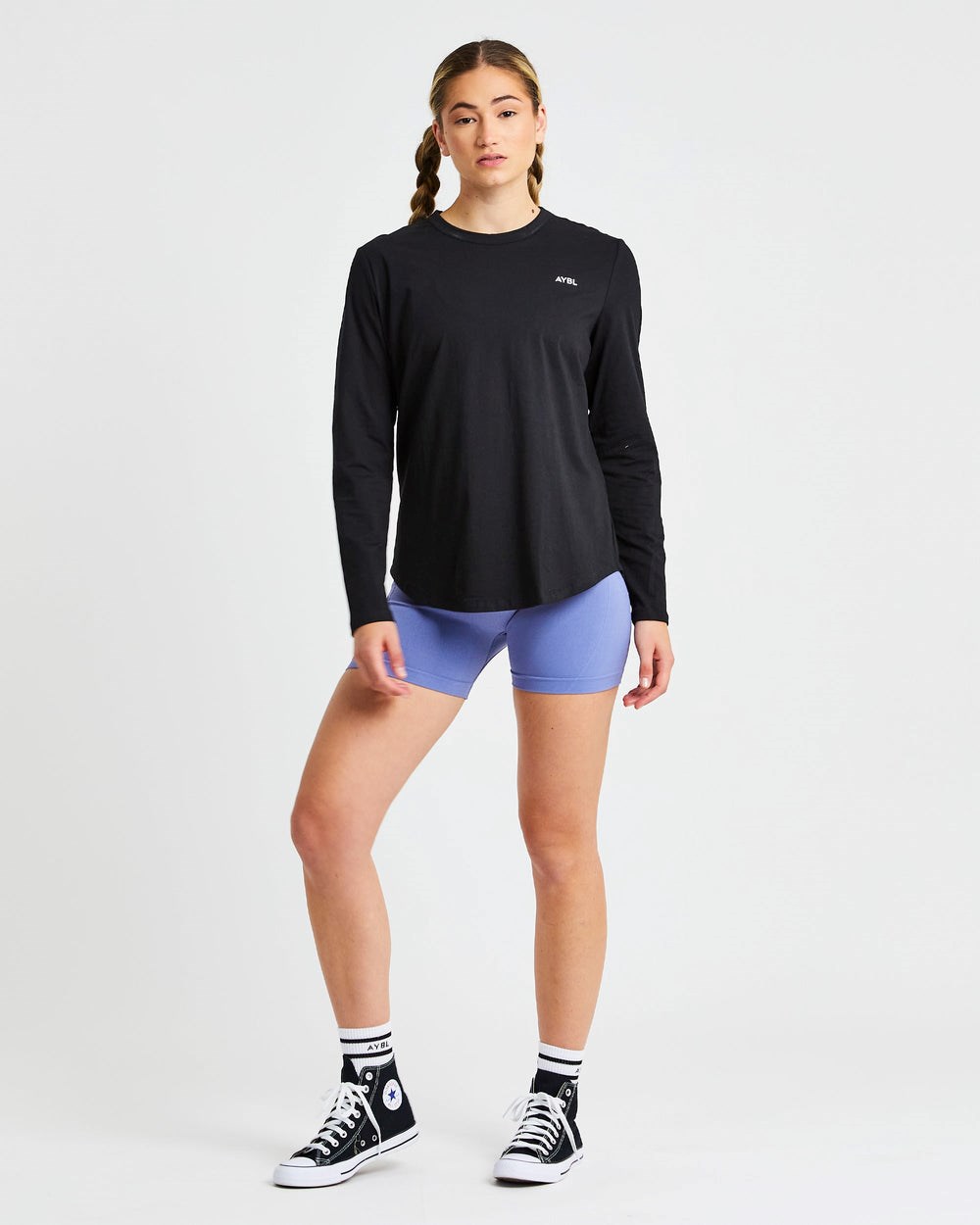 AYBL Everyday Oversized Long Sleeve T Shirt Negras | GMBZU0576