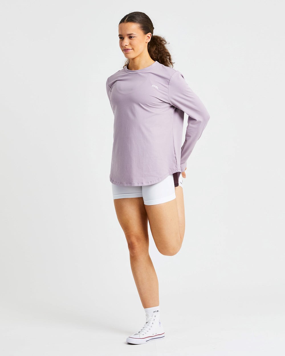 AYBL Everyday Oversized Long Sleeve T Shirt Muted Mauve | UHDOV3106