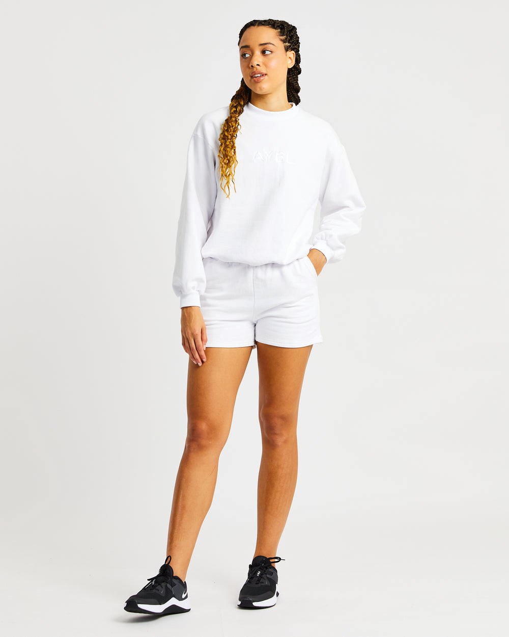 AYBL Everyday Oversized Shorts Blancas | XIJRS6147