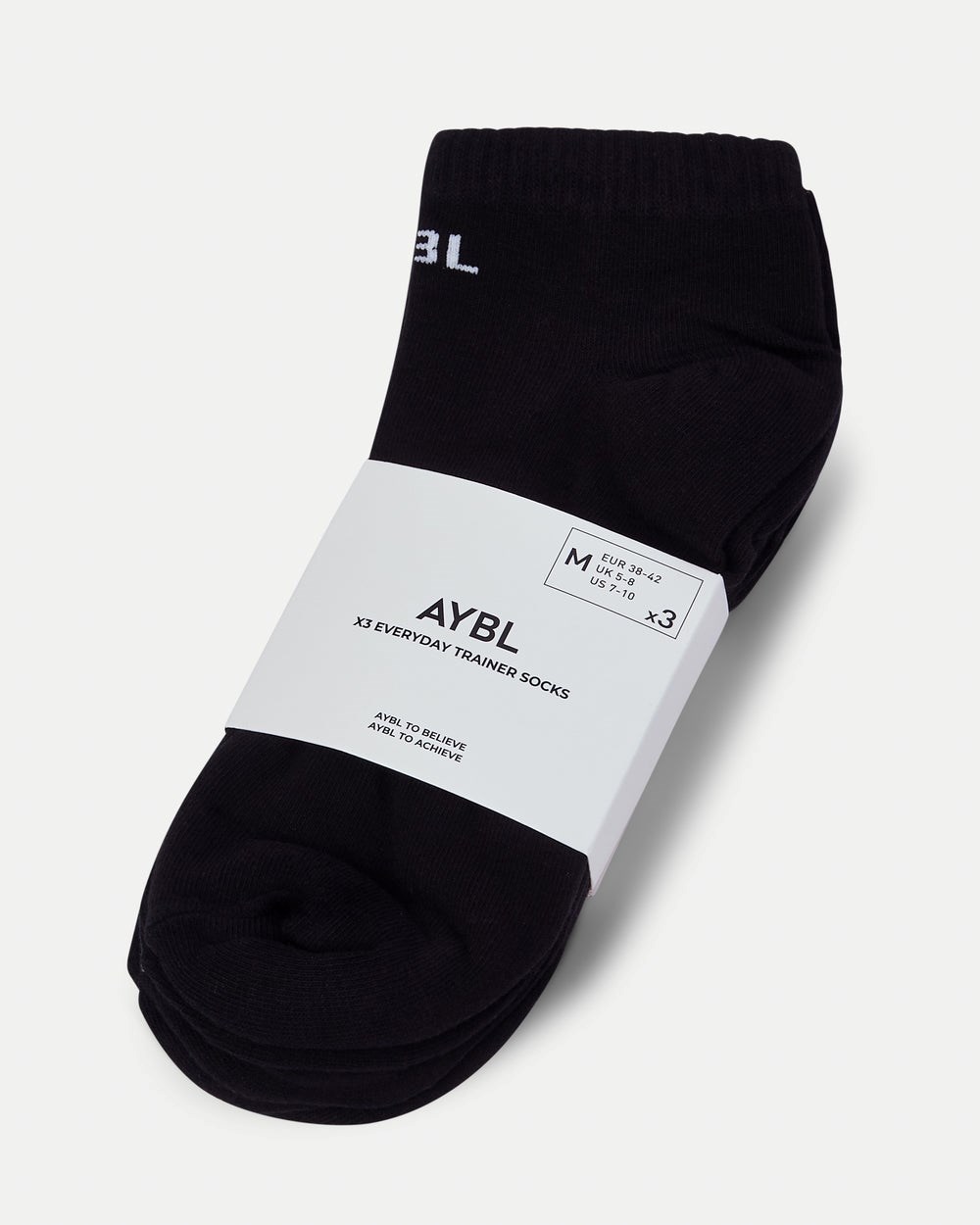 AYBL Everyday Trainer Socks (3 Pack) Negras | SDRCY1543